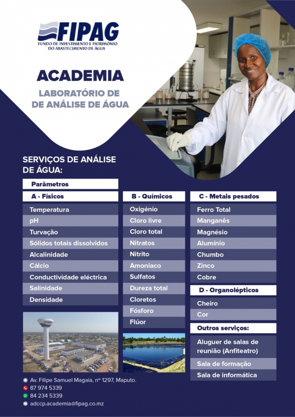 Laboratório do FIPAG reforça capacidade de controlo da qualidade da água com serviços especializados